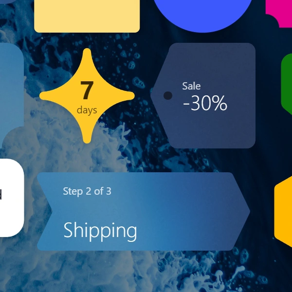 由 Shape 系统组合出的多样化 UI 形状与动态过渡
