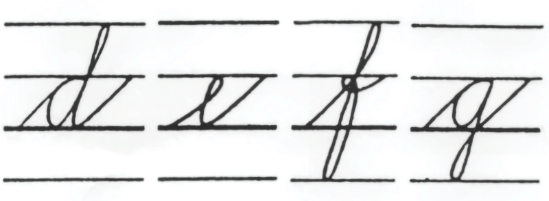 四线格上的字母,由 Roberto94 手写,来自 Wikipedia